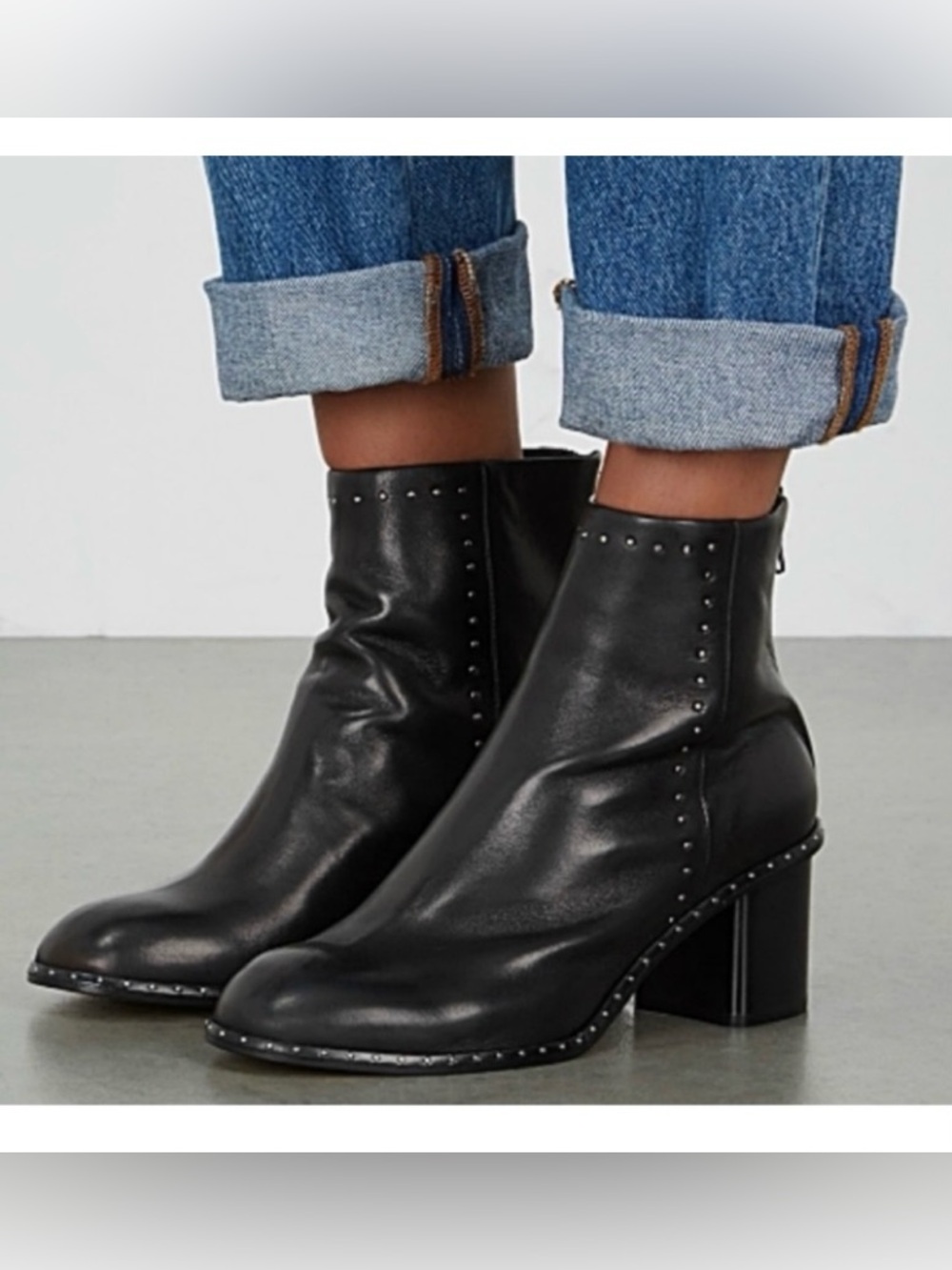 Rag & Bone Black Studded ‘Willow’ Booties